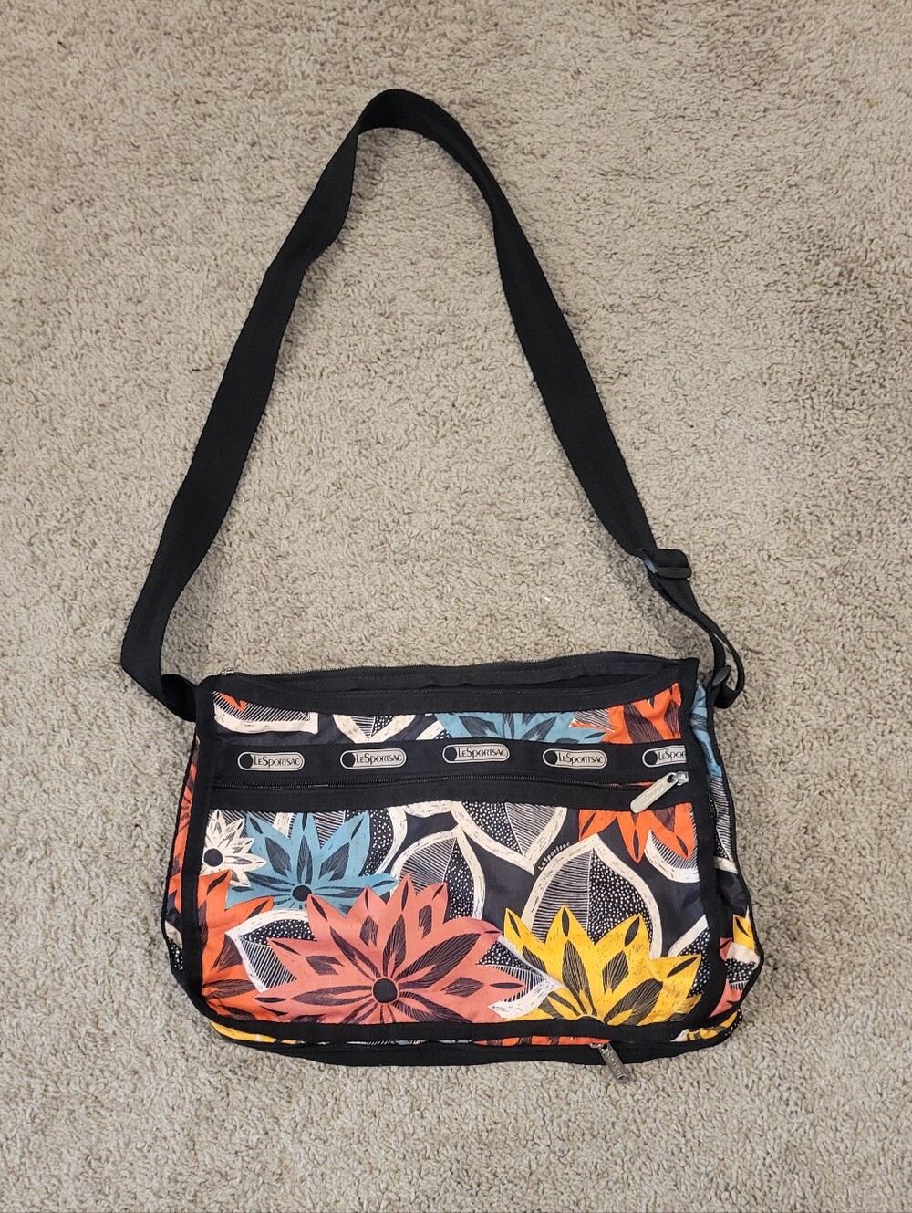 LeSportsac Classic Deluxe Shoulder Satchel Caraway Pattern